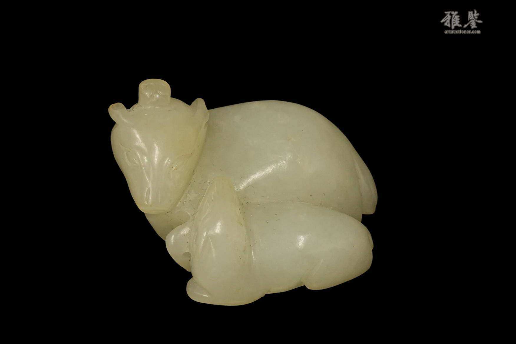 明代白玉双兽